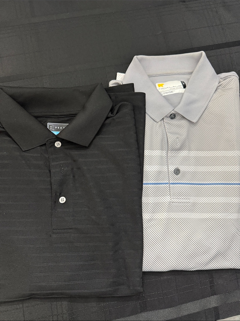 Men's Black and Gray Performance golf Polo Shirts